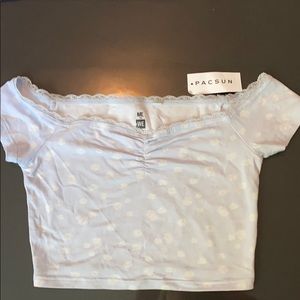 Blue sunflower crop top